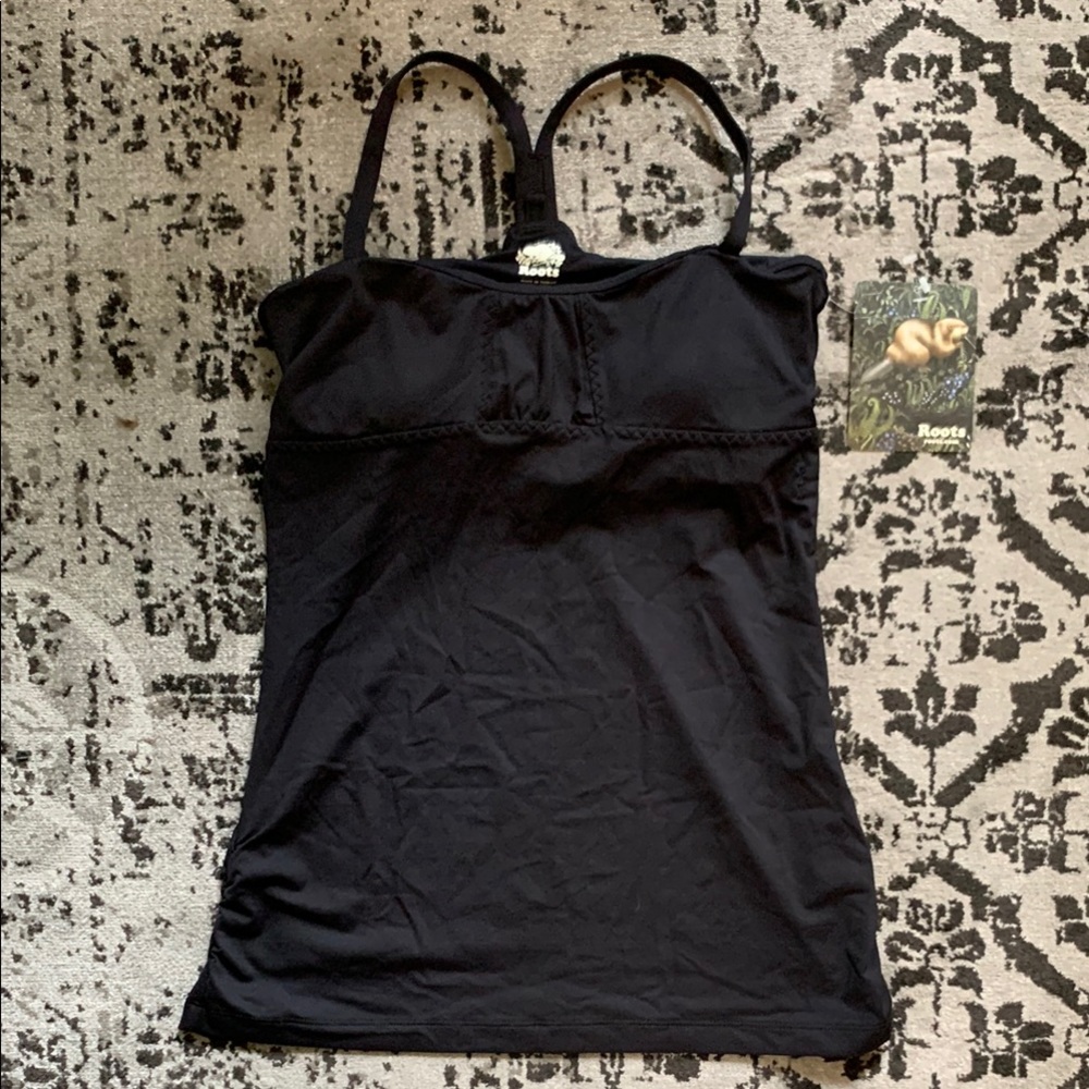 Roots Black Camisole Top for Women, Size Medium